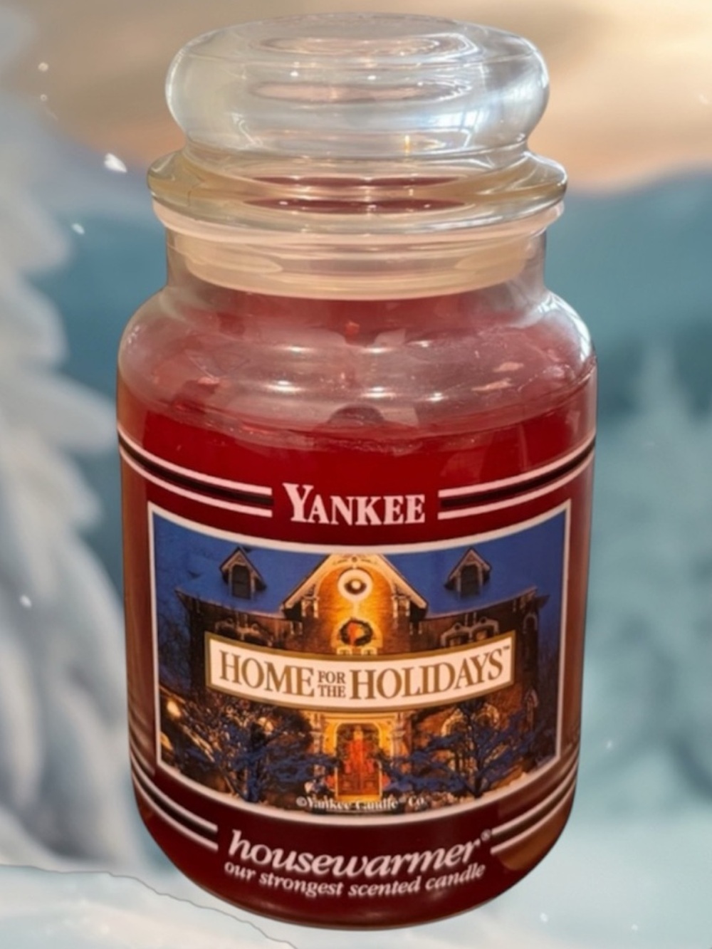 Yankee Candle Jar Black Band Vintage Rare Home for the Holiday Burgundy Cozycore